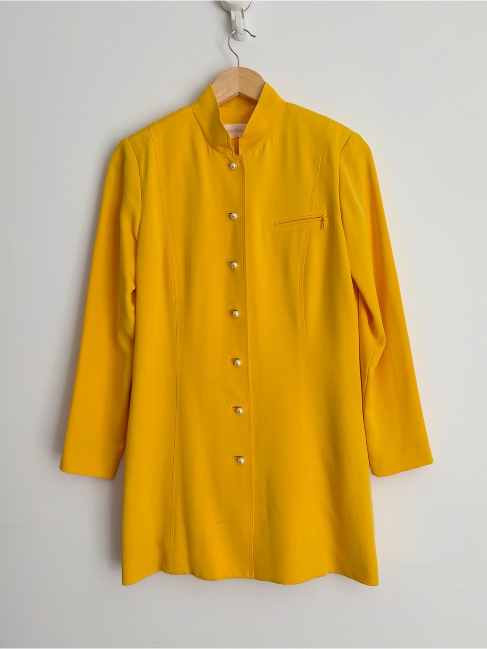 Vintage 90s Dana Buchman 100% Silk Marigold Longline Jacket 12